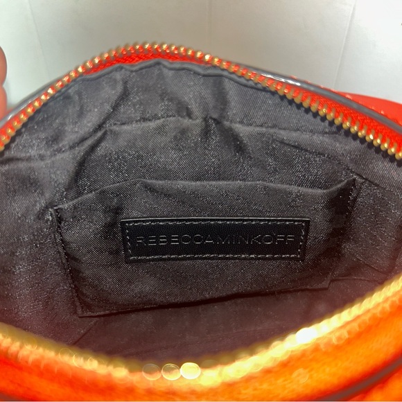 Rebecca Minkoff Mini Sophia Crossbody Leather Purse Orange, Multicolor Tassels - Picture 11 of 11